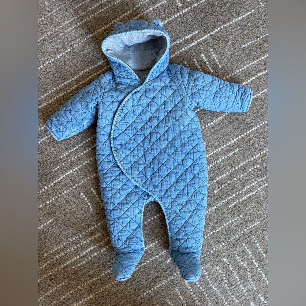 GAP Baby Denim Quilted Pramsuit / One Piece / Jacket